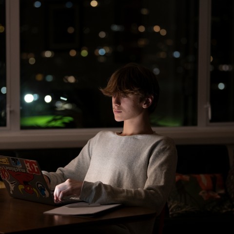 Person looking at computer screen