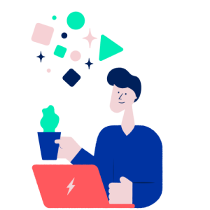 Person with laptop illustration