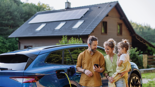 Family with ev and solar