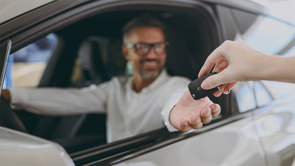 A person buying a car